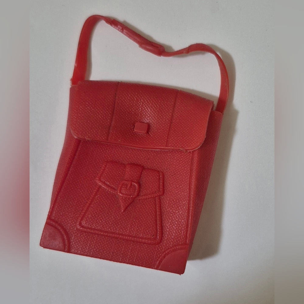 Bionic Woman Mission Bag Vintage 1976 Red Rubber Action Figure Accessory